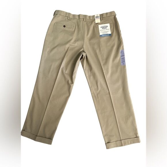 Dockers khaki relaxed fit pleated permanent crease comfort waistband NWT W40/L30 - Picture 2 of 6